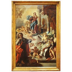 San Filippo Neri’s Rapture Painting by Francesco Solimena, Naples, 18th Century