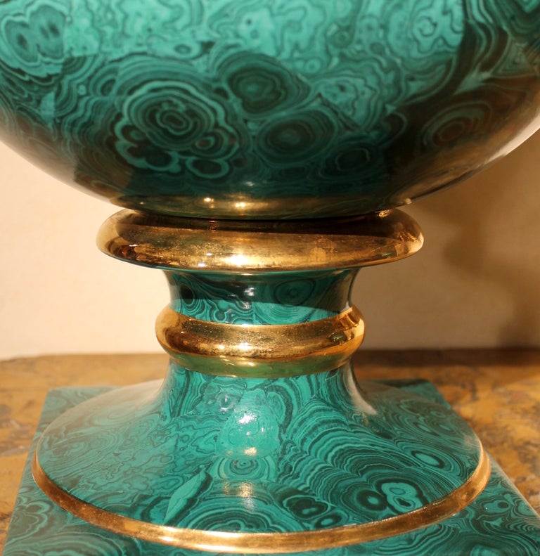 Faux Malachite Medici Vases In Excellent Condition In Firenze, IT