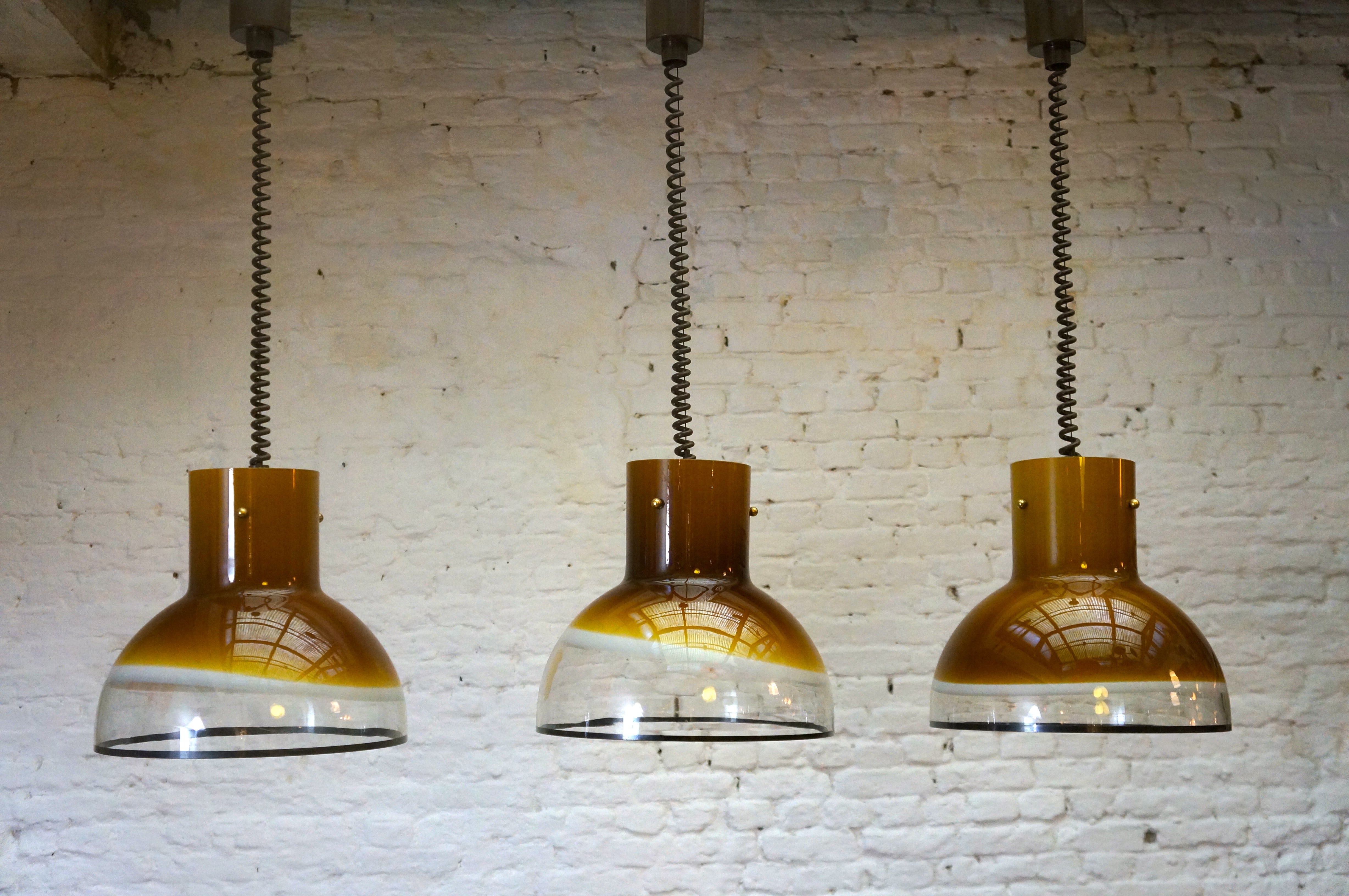 Two Italian Murano Glass Pendant Lights