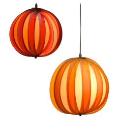 One of Two of 1970s Pendant Lamps