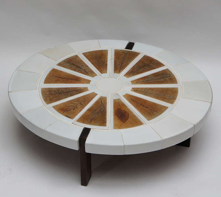 Ceramic Roger Capron 1970s Tile Coffee Table from the Garrigue Collection Vallauris