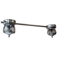 Two-Light Rare Art Deco Hanging Fixture 3