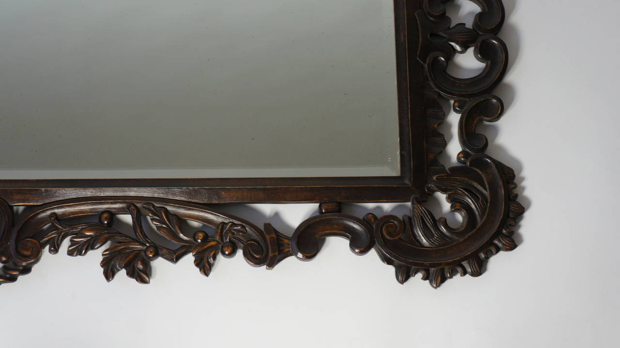 vintage wooden mirror