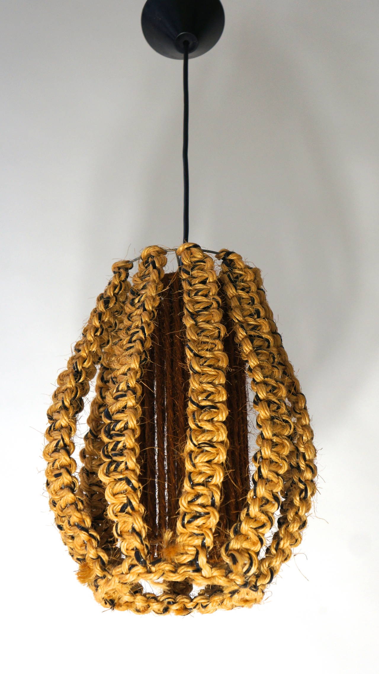 Mid-Century Modern Danish 1950s Rope Pendant Light For Sale