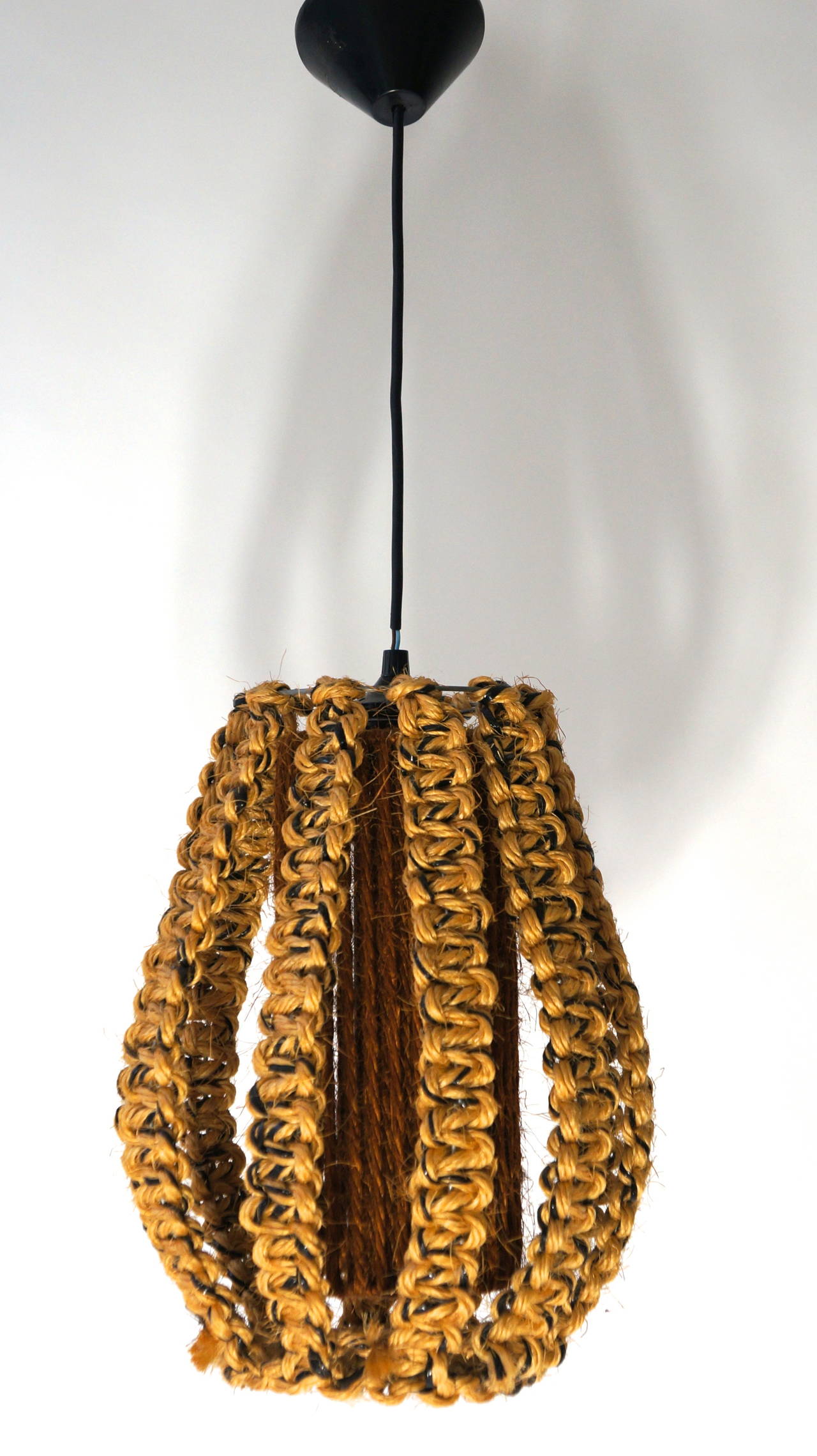 20th Century Danish 1950s Rope Pendant Light For Sale