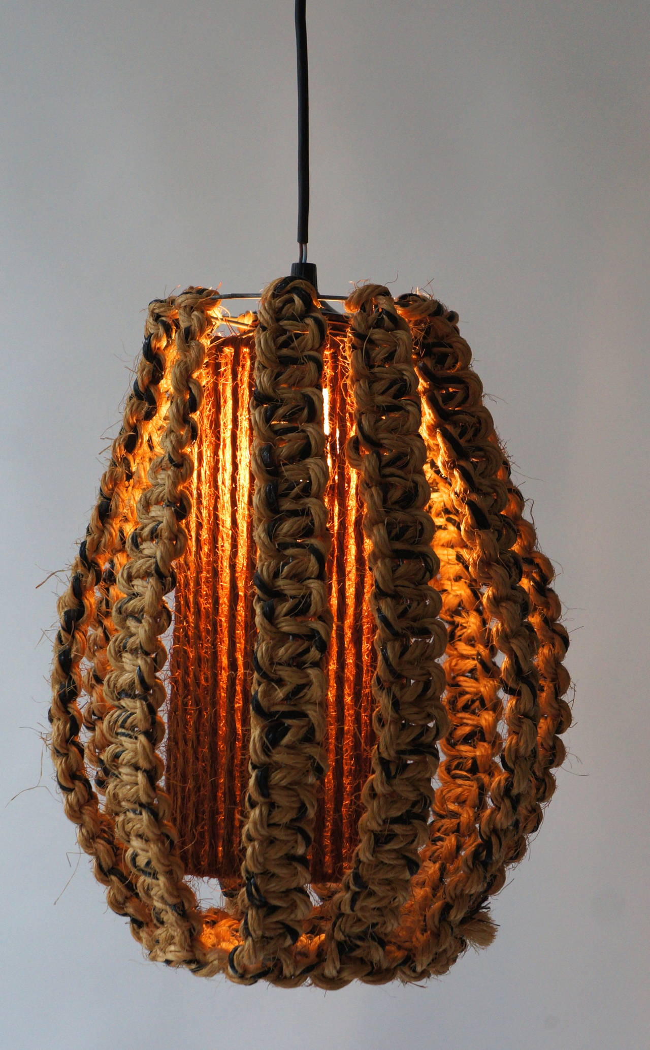 Danish 1950s Rope Pendant Light For Sale 1