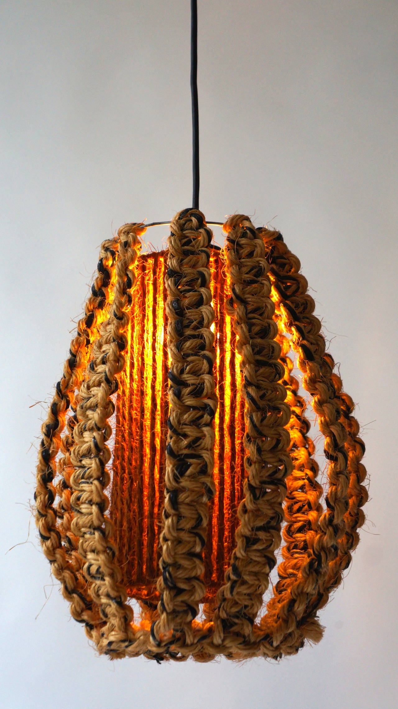 Danish 1950s Rope Pendant Light For Sale 2