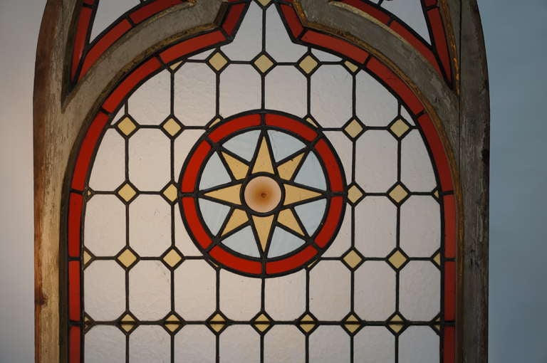 Neoclassical Revival Neo-Gothic Stained Glass Window