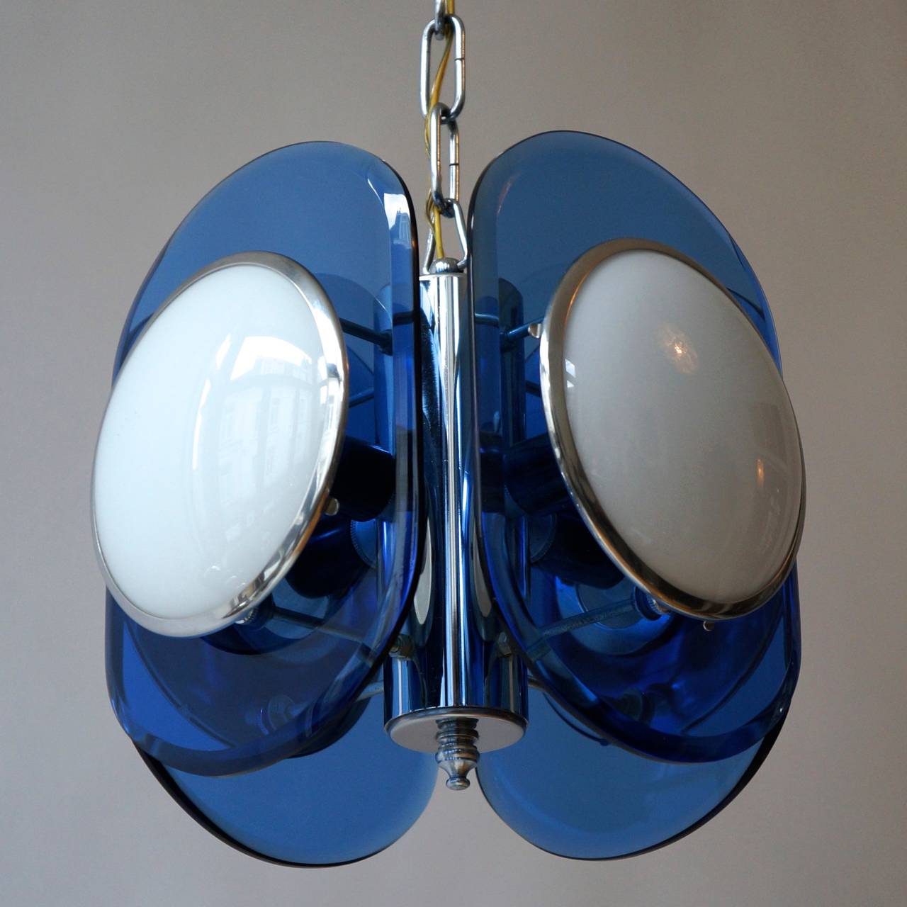 Pair of Bold Blue Glass Murano Lights 2