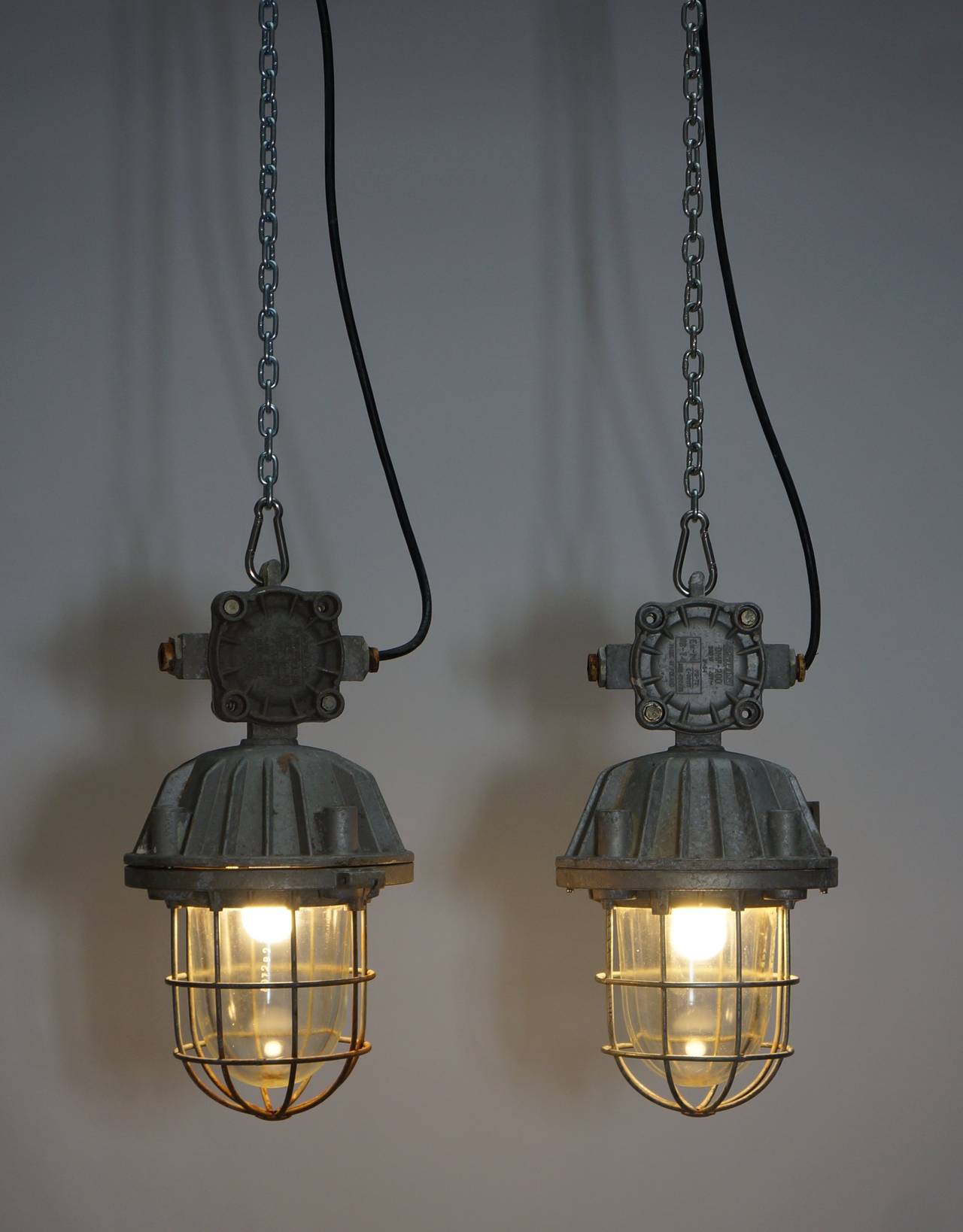 Pair of Vintage Industrial Lights 4