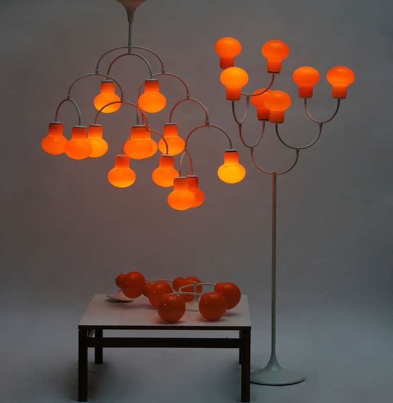 Swiss Stunning 1970s Floor Lamp in the Style of V. Panton For Sale
