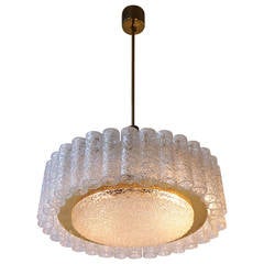 Charming Venini Round Murano Glass Tubes Chandelier