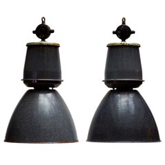 Antique Four Giant Industrial Lights