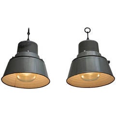 Pair of Industrial Ceiling Lights 12