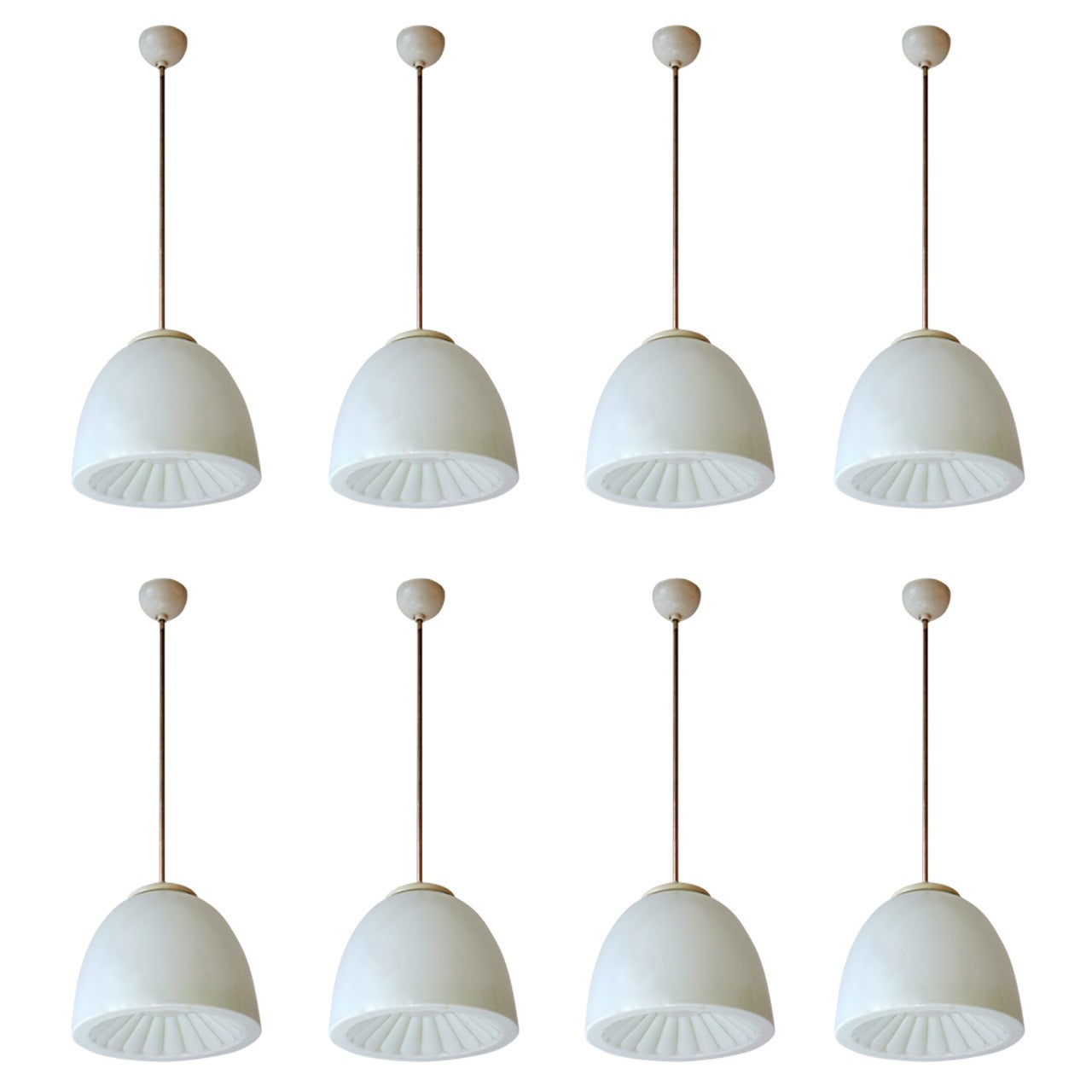 Set Of Eight Opalina Ceiling Lights