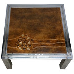 1960s Signed De Nisco Chrome and Enamel Coffee Table 2