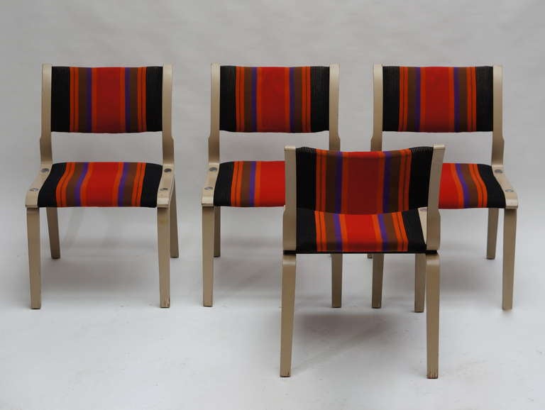 Dutch Four Multicolored Seventies Chairs For Sale