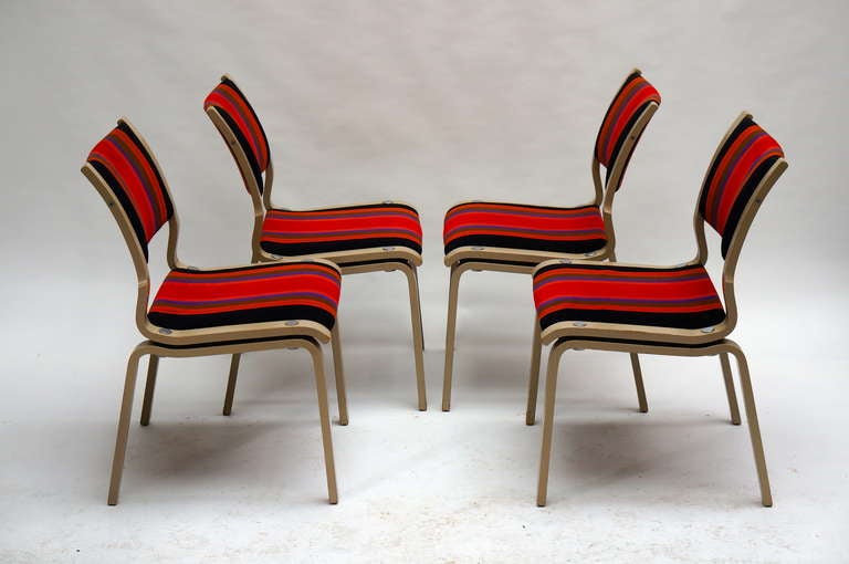 Four Multicolored Seventies Chairs In Good Condition For Sale In Antwerp, BE