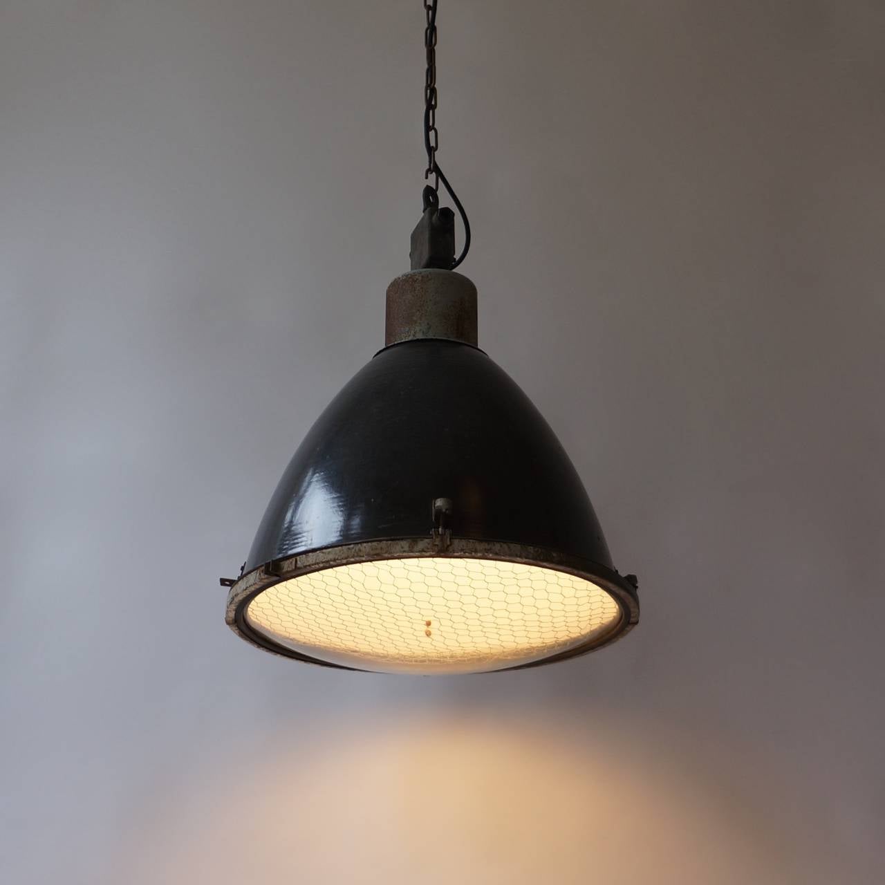 20th Century Large French Industrial Pendant Light