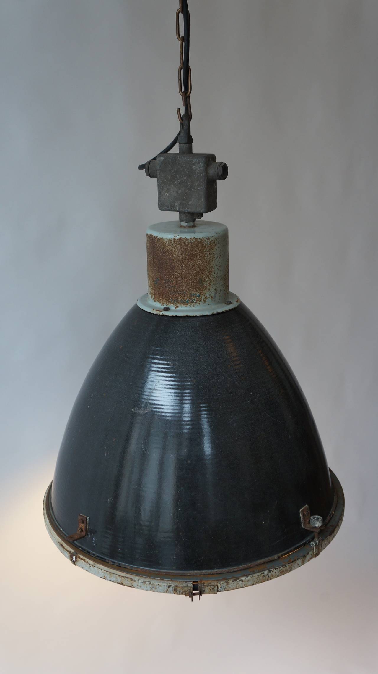 Large French Industrial Pendant Light 2