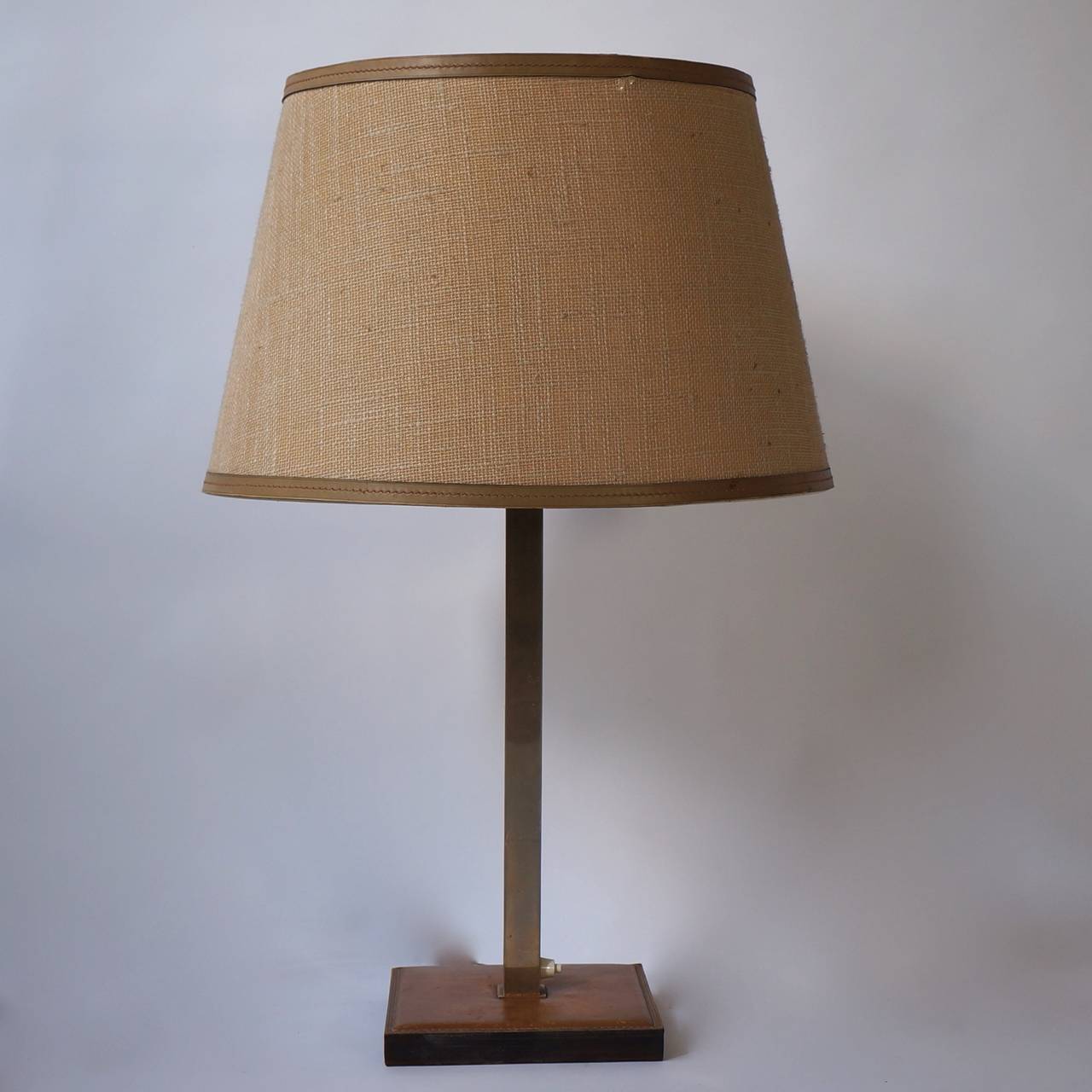 Mid-Century Modern Delvaux Leather Table Lamp