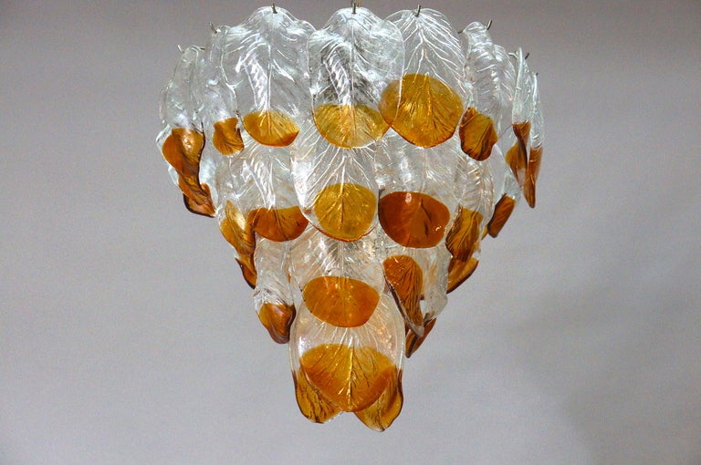 Mid-Century Modern Large Murano Glass Chandelier For Sale