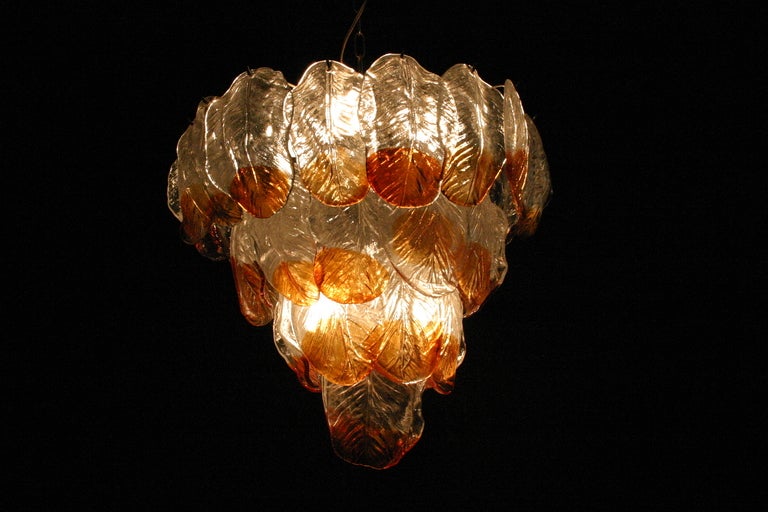 20th Century Large Murano Glass Chandelier For Sale