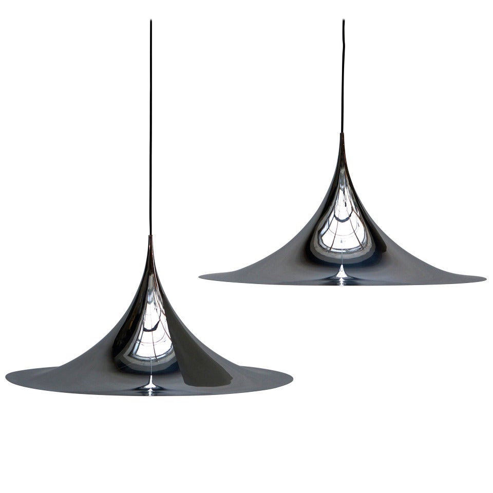 One of Two Huge Semi Pendal Ceiling Lights by Fog & Mørup For Sale