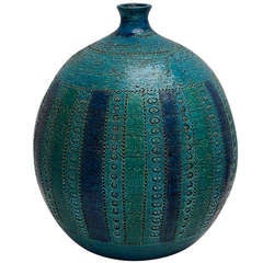 Bitossi Rimini Blue Vase Designed by Aldo Londi