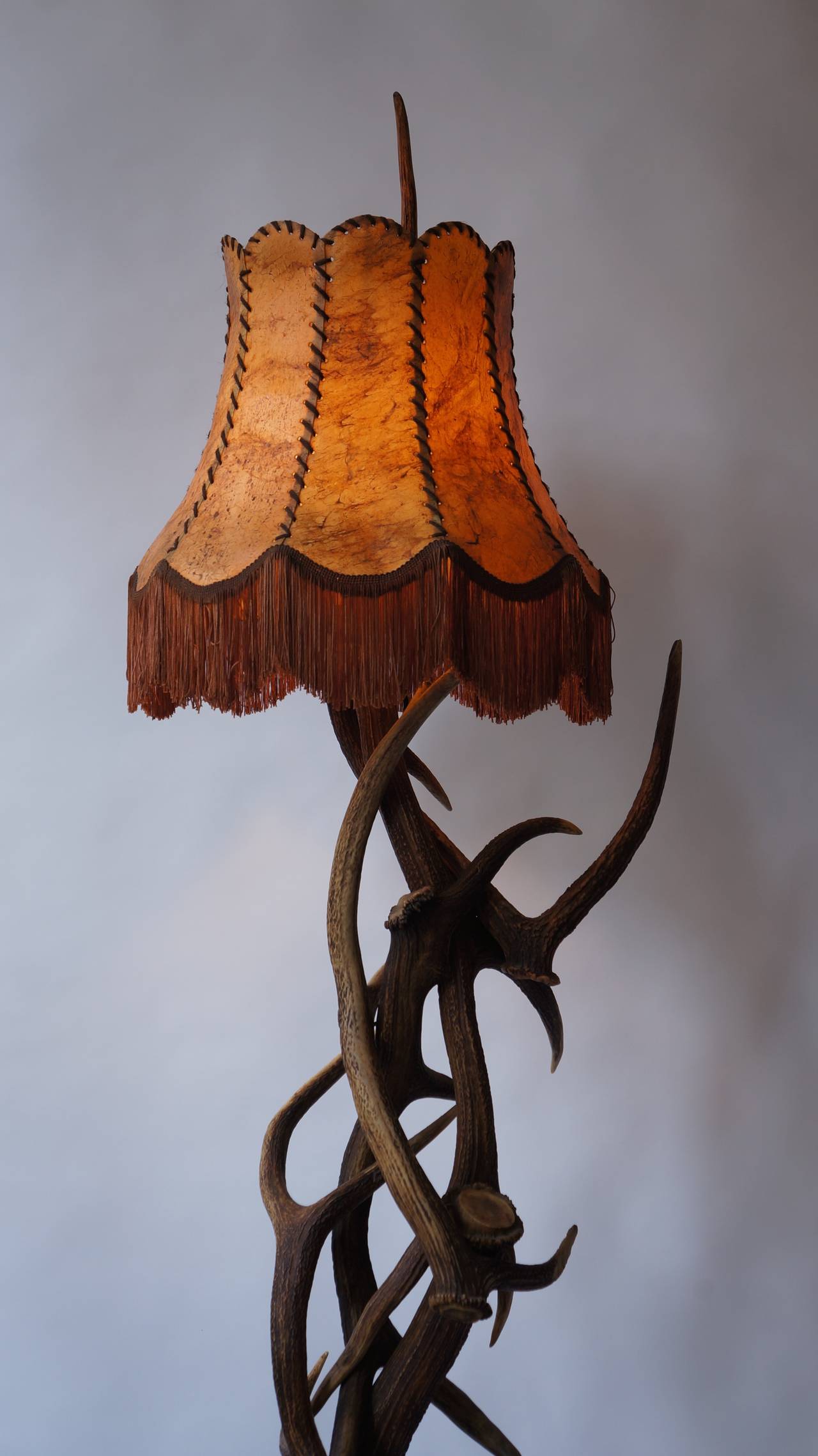 German Antique Antler Floor Lamp