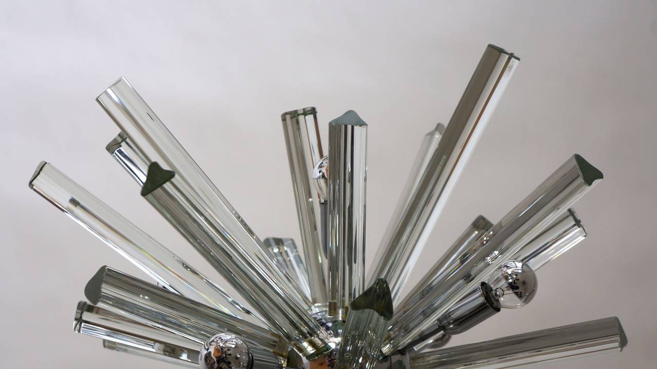 Mid-Century Modernist Murano Glass Rod Sputnik Chandelier For Sale 1