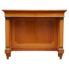 Neoclassical Cherry Wood Console Table with Bronze Details, France, 1950s