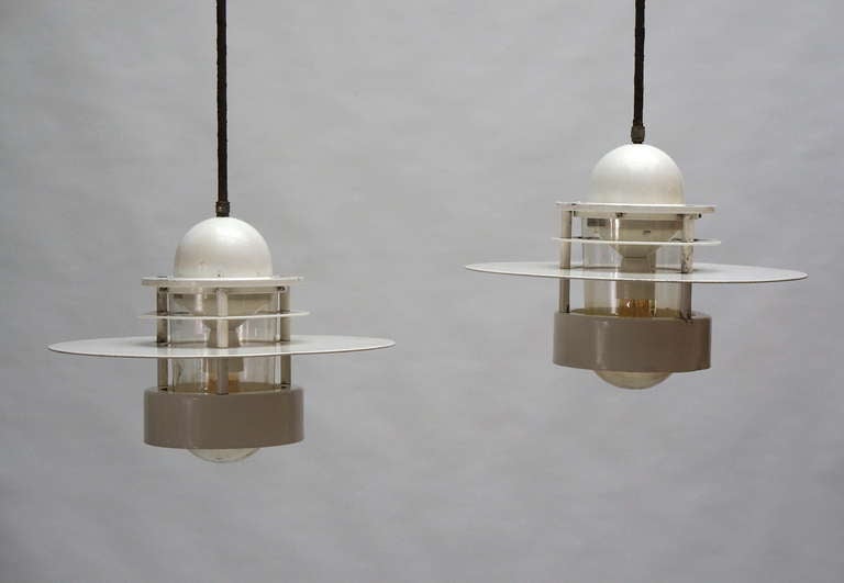 Danish Beautiful Pair of Louis Poulsen Industrial Lights For Sale