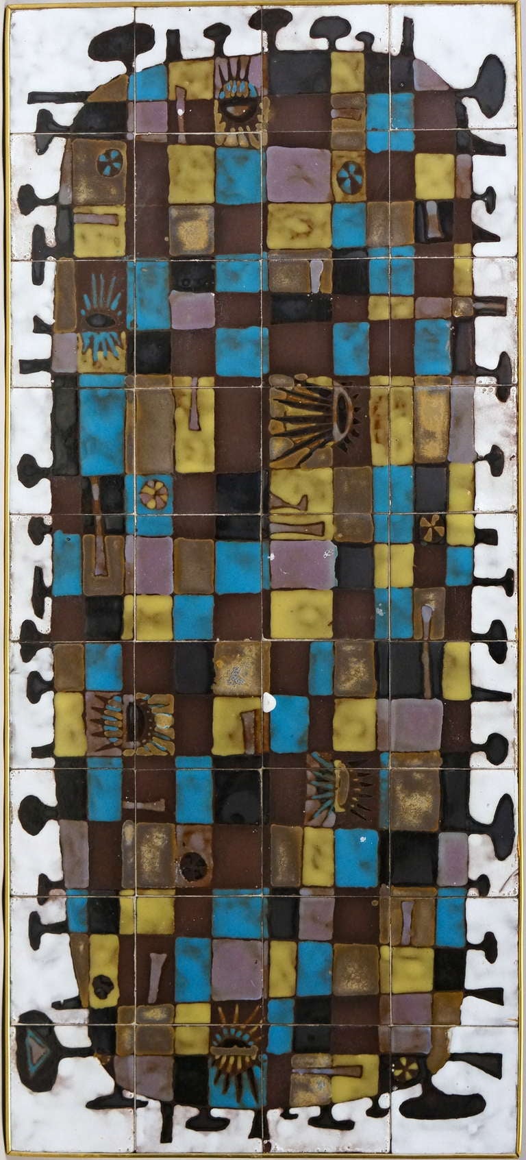 Abstract Ceramic Tile Wall Decoration by J Nolf In Good Condition For Sale In Antwerp, BE