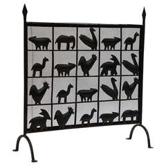 Modern Style Cast Iron Fire Screen