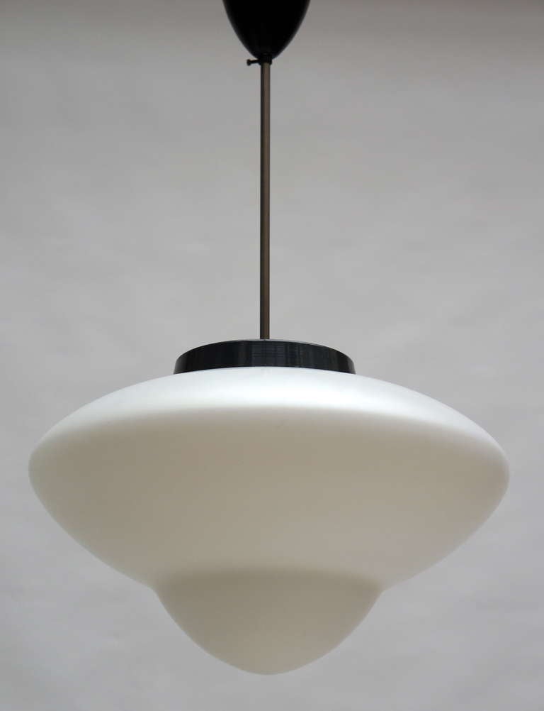 Mid-20th Century One Industrial Chandelier by the Famous Dutch Company Gispen