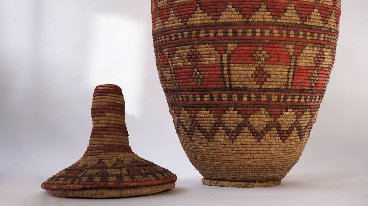 Impressive and Seldom Nigerian Large Basket Garment and Cover For Sale 3