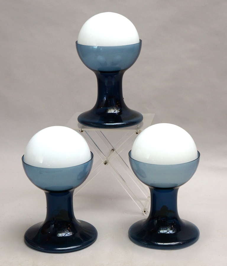 Italian Three Murano Table Lamps by A.V. Mazzega