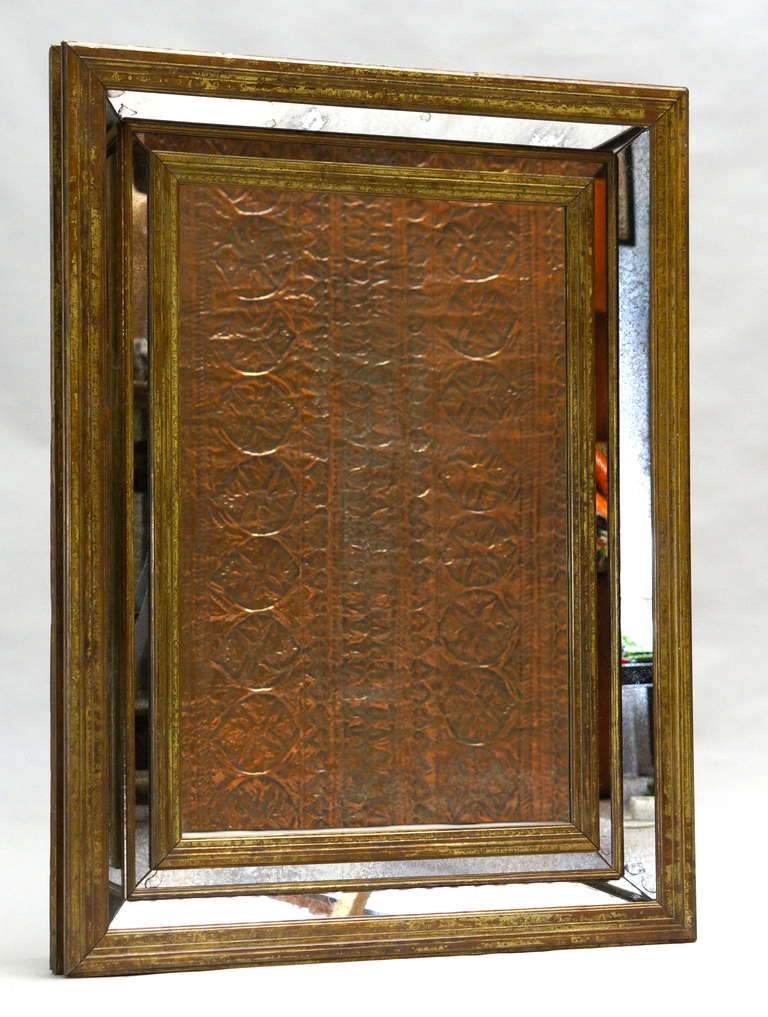 Mid-Century Modern Large Copper Mirror For Sale