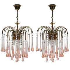 One Italian Venini Teardrop Chandelier 7