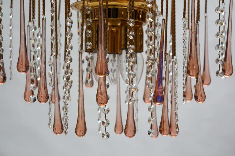 Late 20th Century Large Italian Venini Teardrop Chandelier