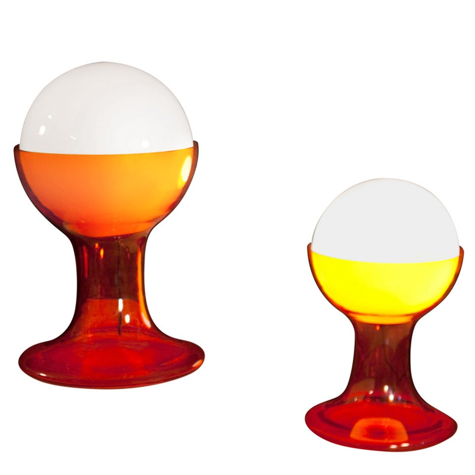 Pair of Italian Table Lamps Designed by Carlo Nason for Mazzega