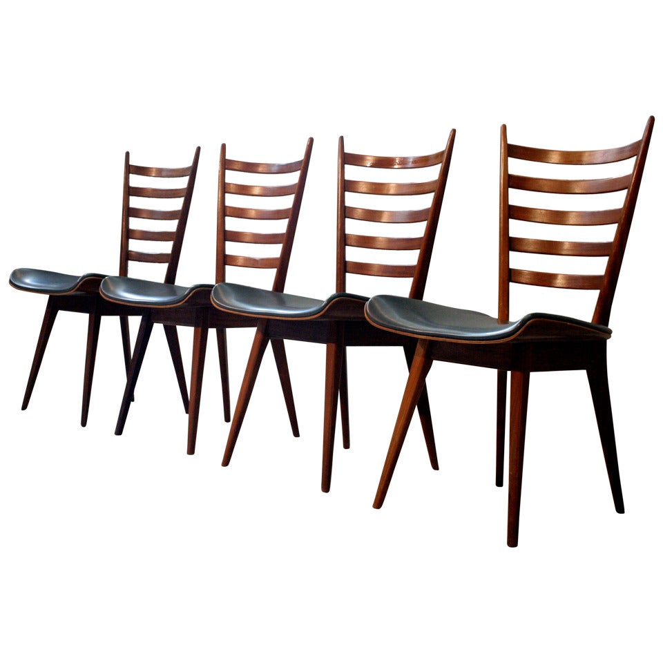 Set of Four MidCentury Modern Dining Chairs For Sale at 1stDibs