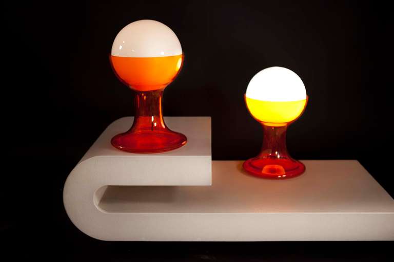 Mid-Century Modern Pair of Italian Table Lamps Designed by Carlo Nason for Mazzega