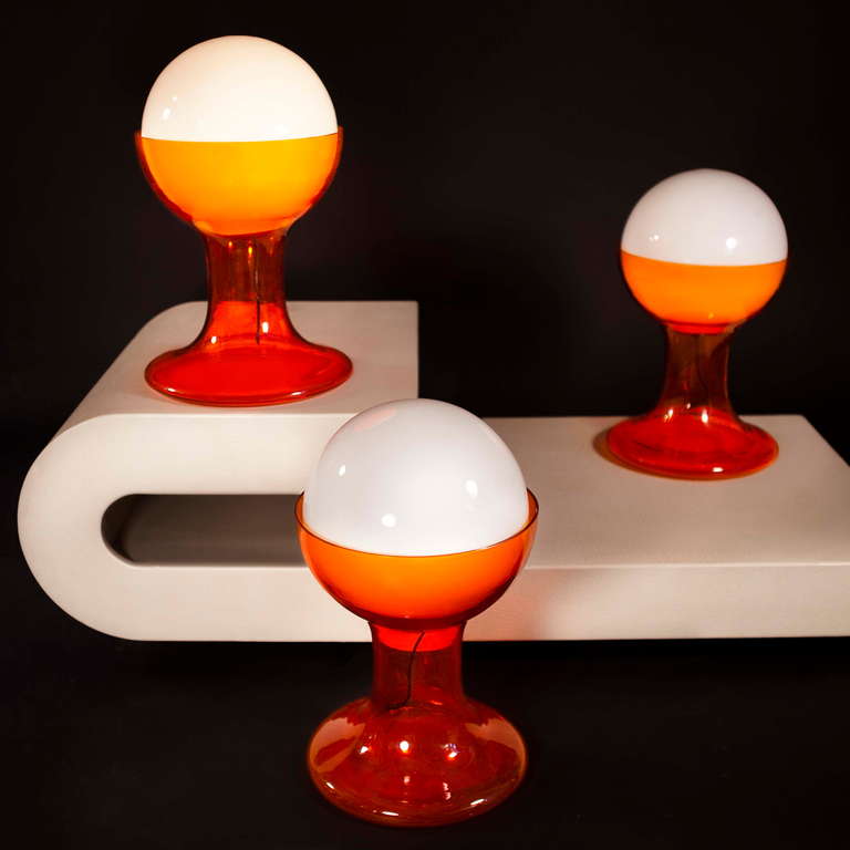20th Century Pair of Italian Table Lamps Designed by Carlo Nason for Mazzega