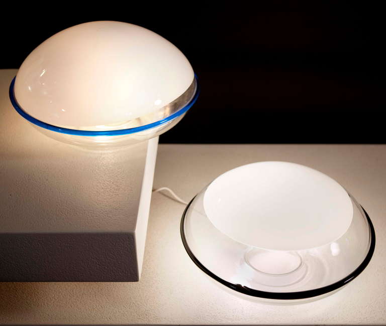 Verre de Murano Paire de lampes de table Vistosi en vente