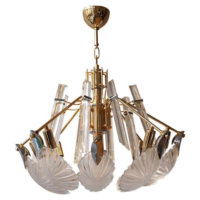 Bakalowits Gold-Plated Crystal Chandelier For Sale