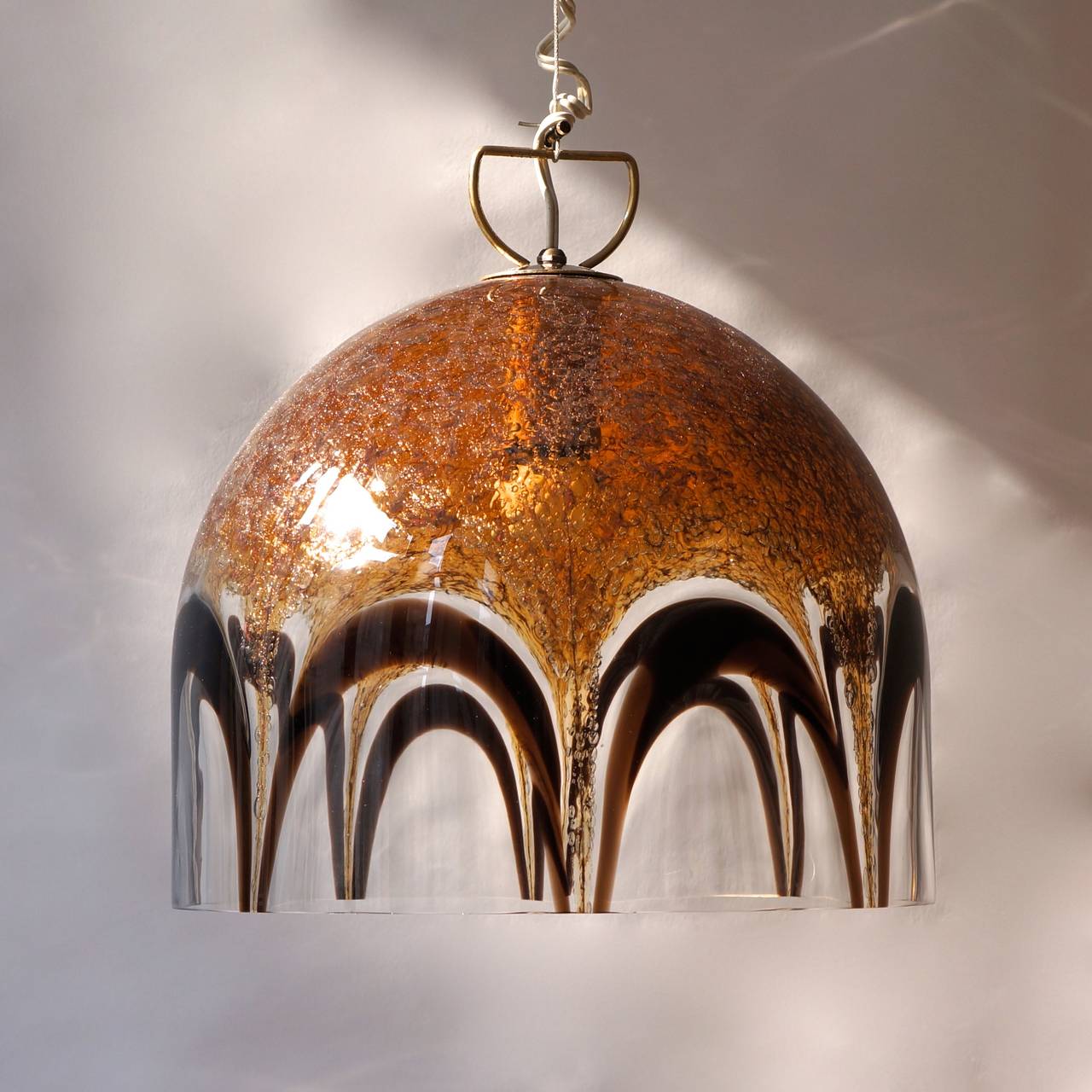Mid-Century Modern Italian Murano Glass Pendant Lamp For Sale