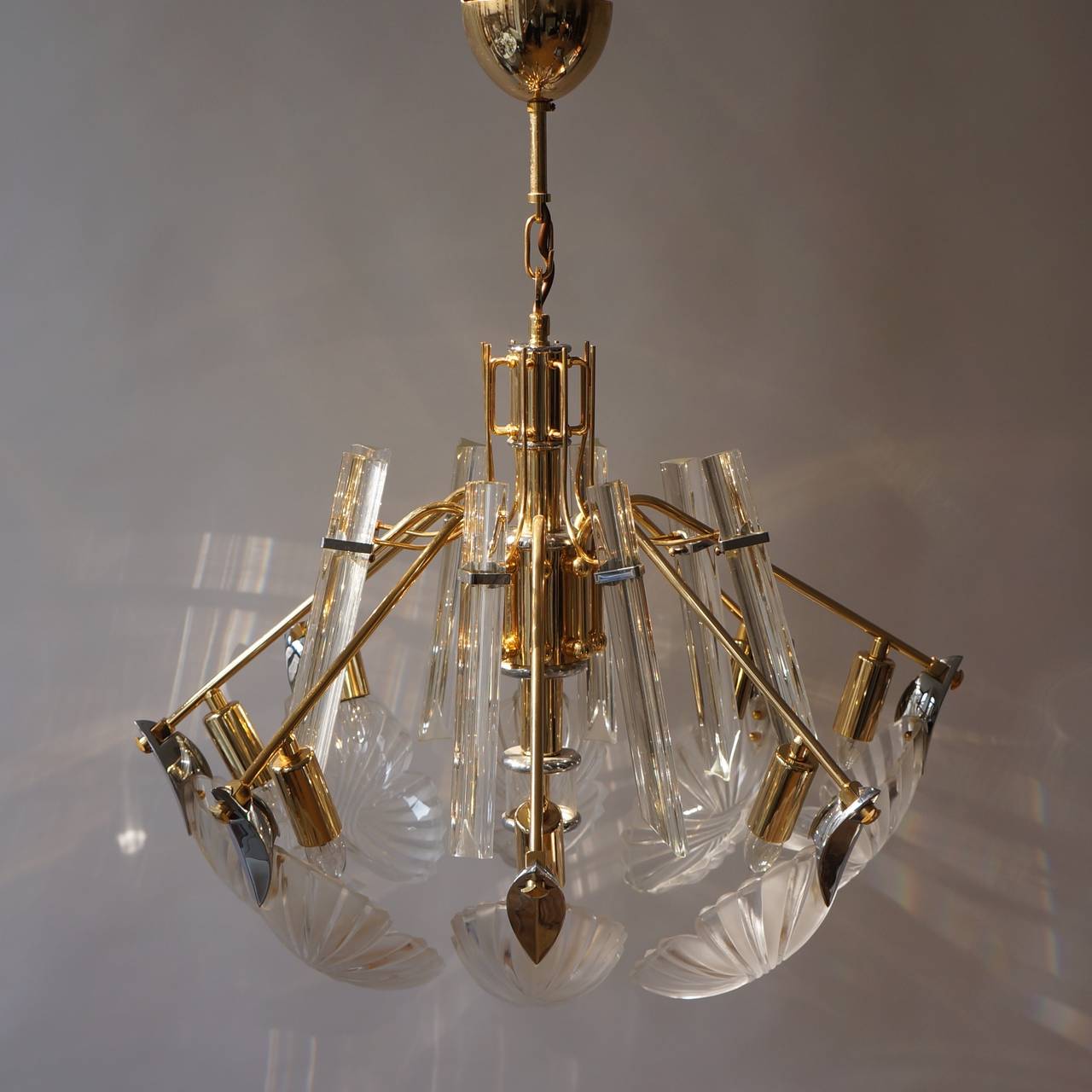 Bakalowits Gold-Plated Crystal Chandelier In Good Condition For Sale In Antwerp, BE
