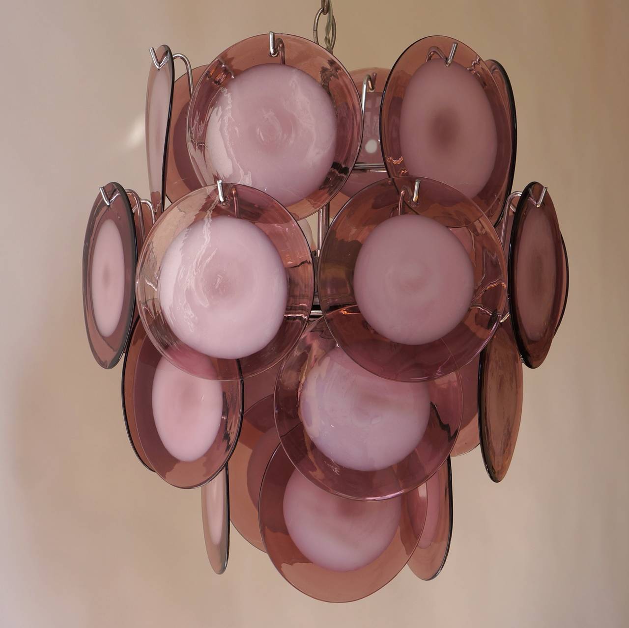 Murano Vistosi four lights chandelier,
Italy, 1960s.
